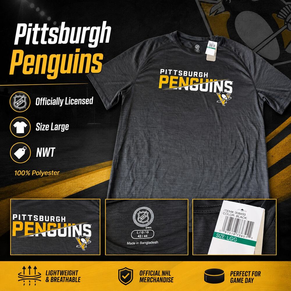 Pittsburgh Penguins Fanatics NHL Shirt Mens Large NWT Black Graphic Tee